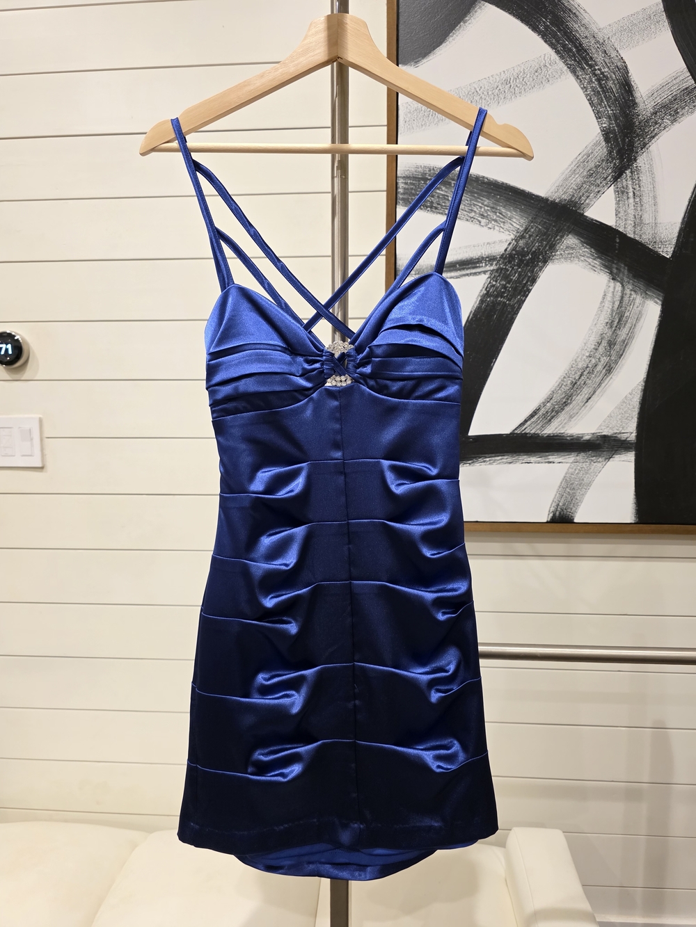 Love Tease Royal Blue Satin Mini Dress